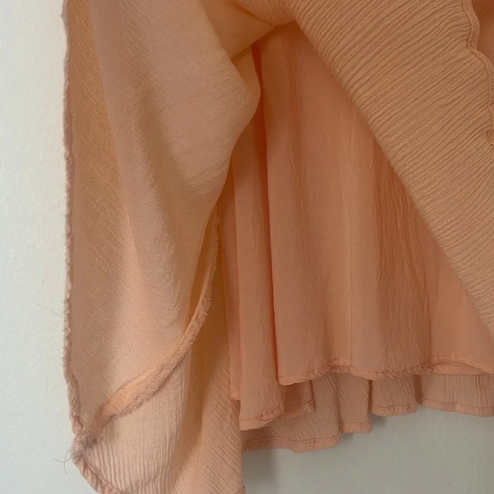 FREE PEOPLE Peach fairycore🍑 V-Neck Mini Dress with Lace Cut Out - Picture 8 of 10